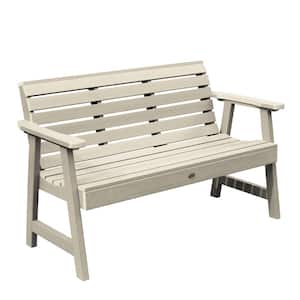 Weatherly 5 ft. 2-Person Whitewash Recycled Plastic Outdoor Garden Bench