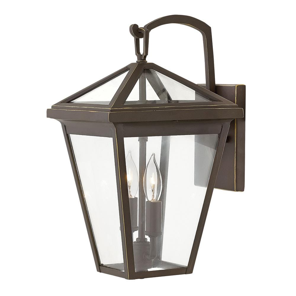 Classic Oil Rubbed Bronze 2-Light Outdoor Wall Sconce with Clear Glass