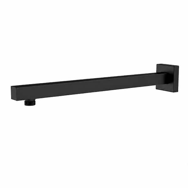 20 In Matte Black Wall Mounted Shower Arm with Flange and Seal Ring, T304 Stainless Steel