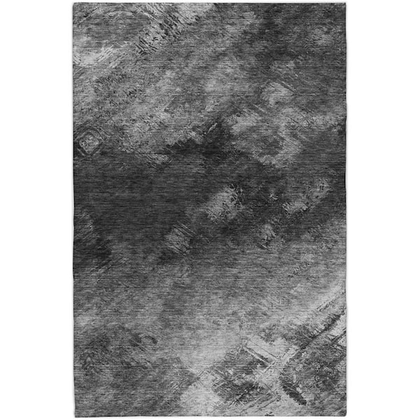 Dream Shag Premium Machine Washable Abstract ADS590 Gray 9 ft. x 12 ft. Area Rug