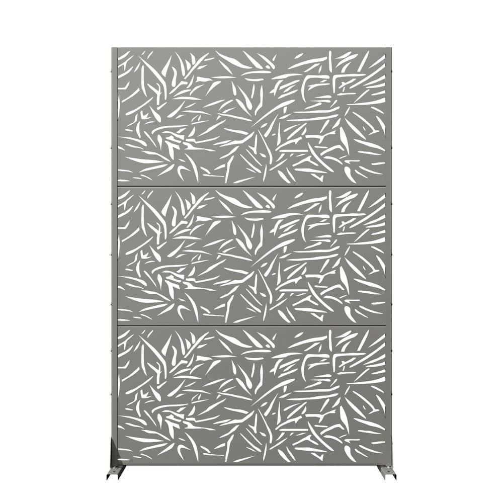 16 in. L x 72 in. H x 47 in. W Galvanized Metal Wall Sculptures Outdoor Privacy Screens Garden Fence in Gray price history on PriceWatchPro