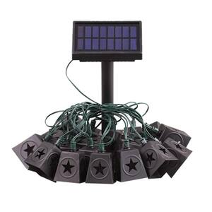 Solar 10-Light 150 in. Integrated LED String Light with Lone Star Shade