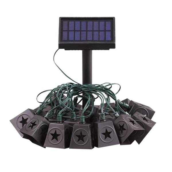 Hampton Bay Solar 10-Light 150 in. Integrated LED String Light with Lone Star Shade