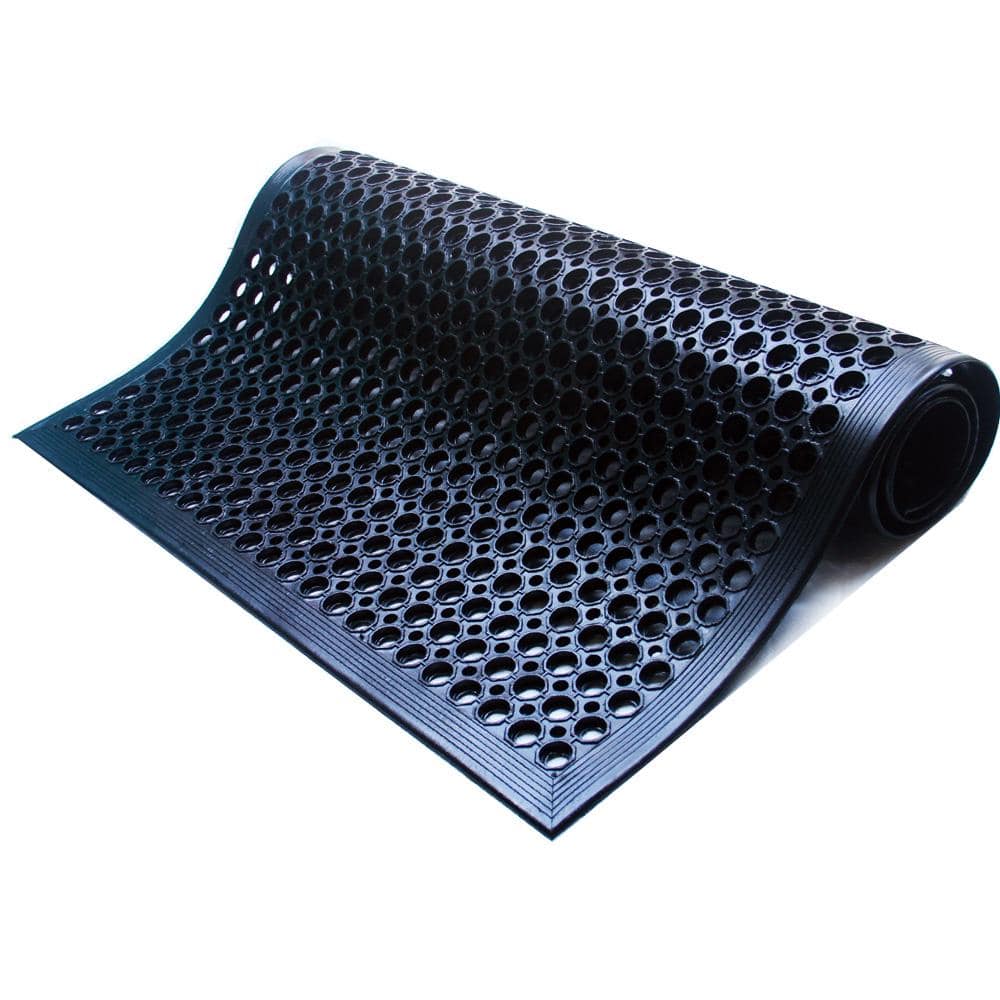 Black Ramp 3 ft. x 5 ft. Rubber Non-Slip Outdoor Door Mat
