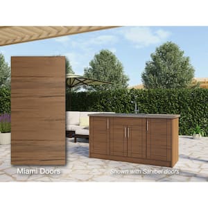 Batten Double Teak Outdoor Kitchen Cabinet Set + Reviews