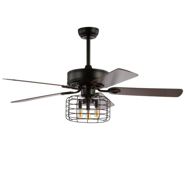 Jonathan Y Asher 52 In Forged Black 3, Wood And Metal Ceiling Fan
