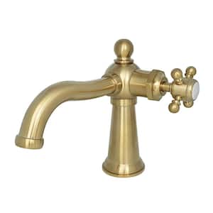 Nautical Single-Handle Single-Hole Bathroom Faucet with Push Pop-Up in Brushed Brass