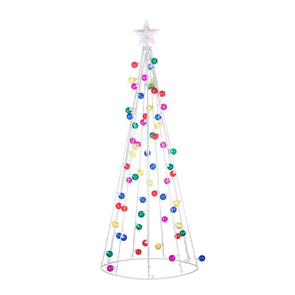Home Accents Holiday 5 ft Multi Color 70-Light LED Cone Tree TY097-2013 ...