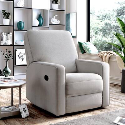 Beige Color 360° Swivel and Rocking Recliner Chair with Padded Seat