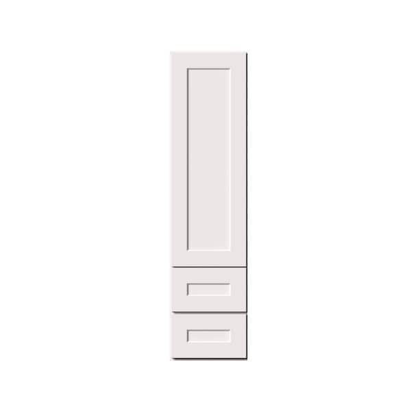 15 in. W x 12 in. D x 60 in. H Ready to Assemble Solid Wood Frame Shaker Tall Counter Linen Kitchen Cabinet in White