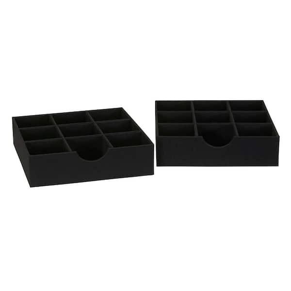 Household Essentials 3 Piece Drawer Organizers Starter Set - Black