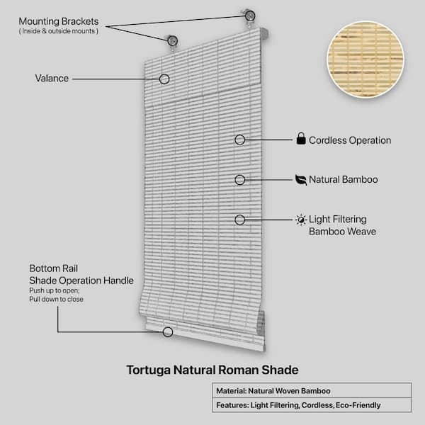 BUNACO SHADE 【DIRECTION × BUNACO】 Home Decorators Collection Tortuga Natural Light Filtering