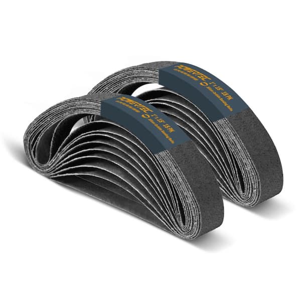 1 in. x 18 in. 6 Each of 120/240/400/600/800/1000 Grits, Silicon Carbide Belt Sander Sanding Belt Assortment (36-Pack)