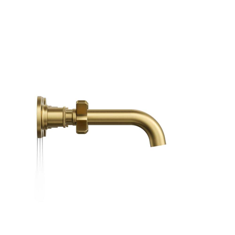 Vibrant Brushed Brass Wall-Mount Bathroom Faucet Set