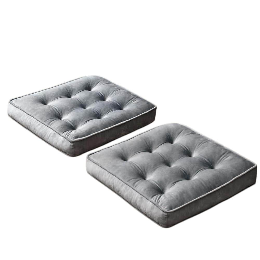 20 in. Gray Floor Pillow Set of 2, Memory Foam Meditation Cushion, Large Square Seat Cushions for Yoga, Living Room price history on PriceWatchPro