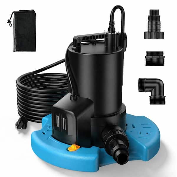 1/3 HP Automatic Pool Cover Pump, 3035 GPH Submersible Water Pump with 30 ft Lift, Filter Net, 25 ft Cord