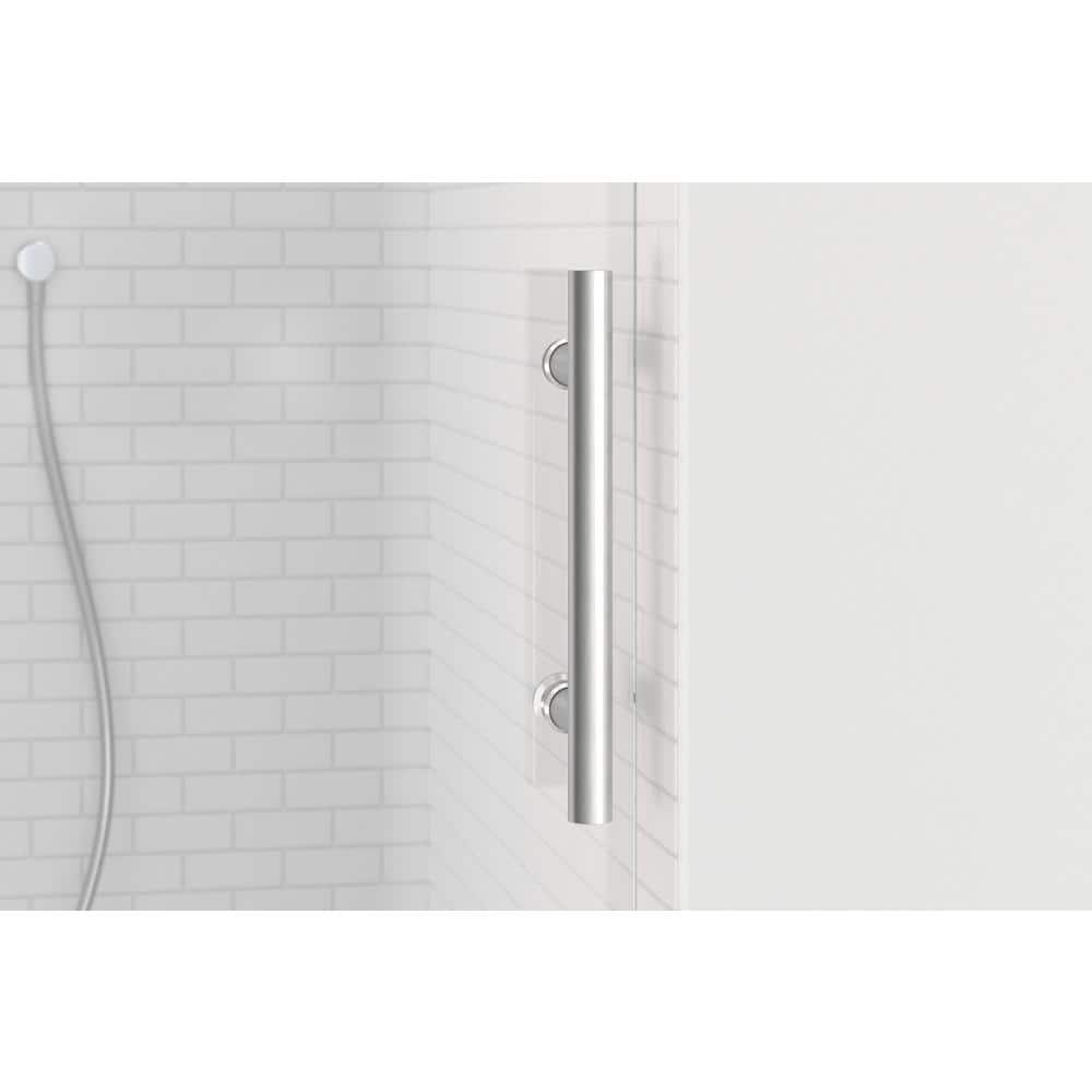 Vinesse 47" x 76" Frameless Clear Glass Shower Door with Brushed Nickel Finish