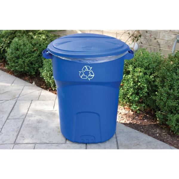 Blue for sale online Rubbermaid 1792641 Roughneck 32 Gallon Recycling Bin 