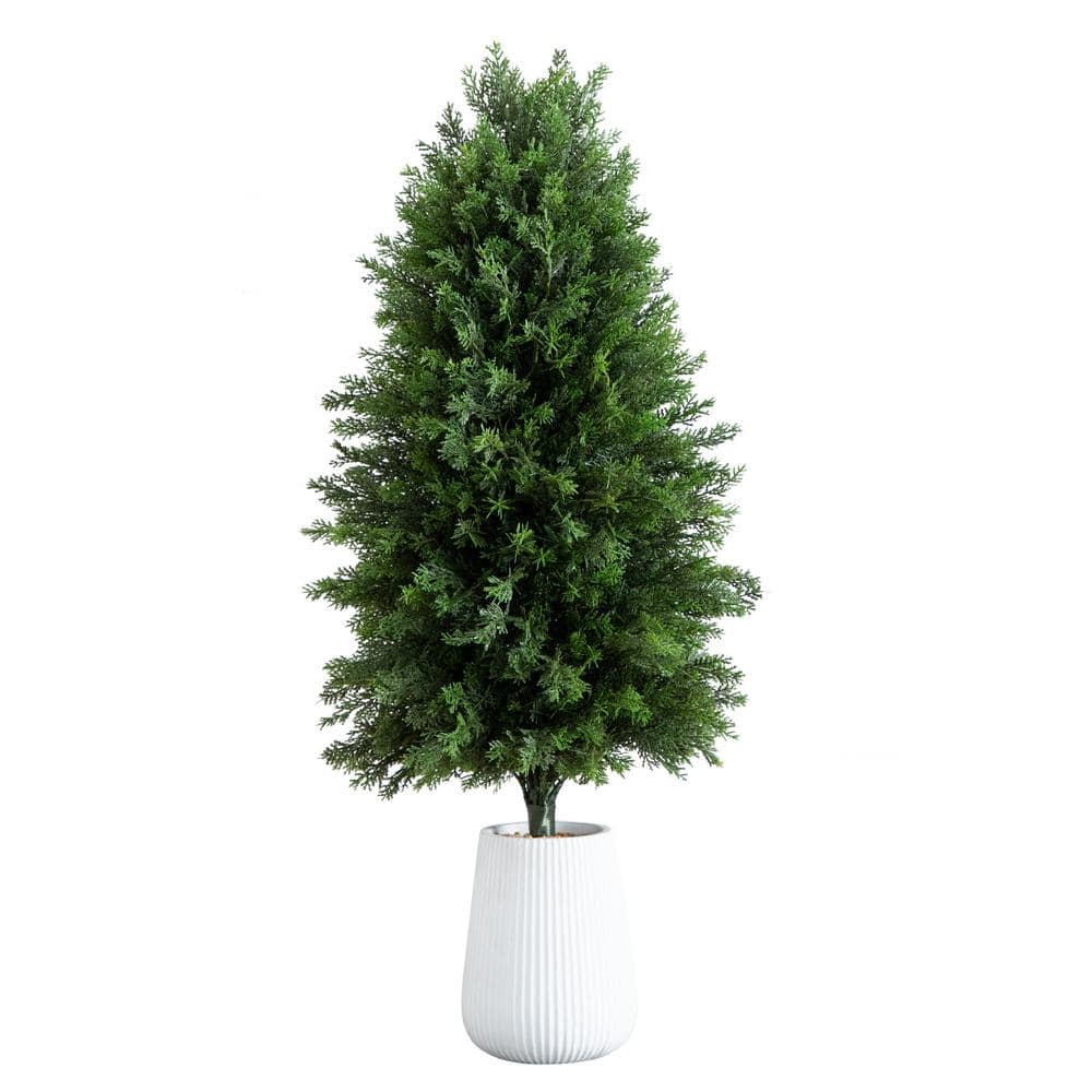 tree ③ Nearly Natural 3 ft. UV Resistant Artificial Cedar Tree in