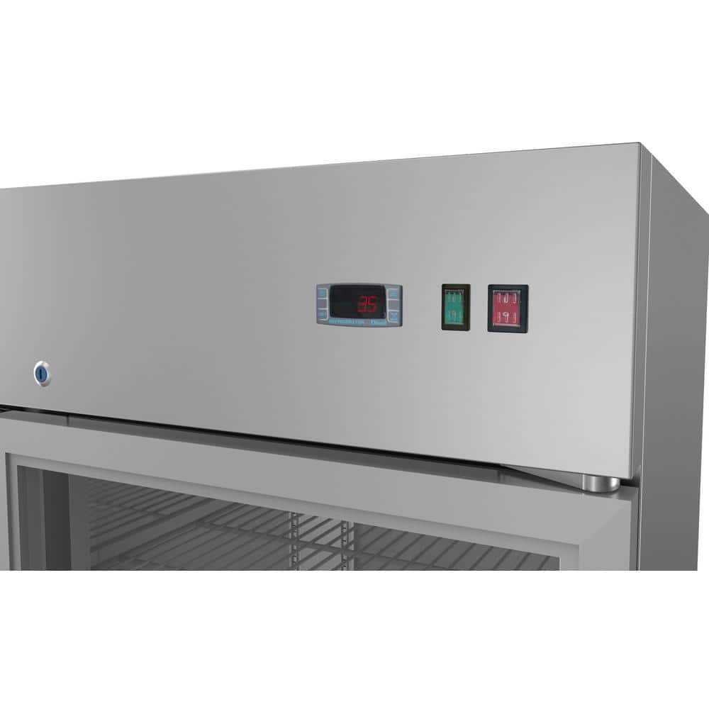 54'' Stainless Steel Double Door Commercial Refrigerator with Glass Doors