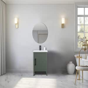 20 in. W x 15.8 in D x 34 in. H Single Sink Bathroom Vanity Cabinet in Vintage Green with Ceramic Top