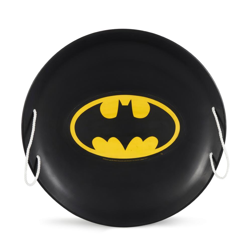 26 in. Black Heavy-Duty Batman Metal Saucer Sled with Rope Handles