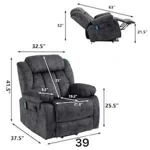 Blue Polyester Massage Chair Lift Chair Power Electric Reclining for Elderly