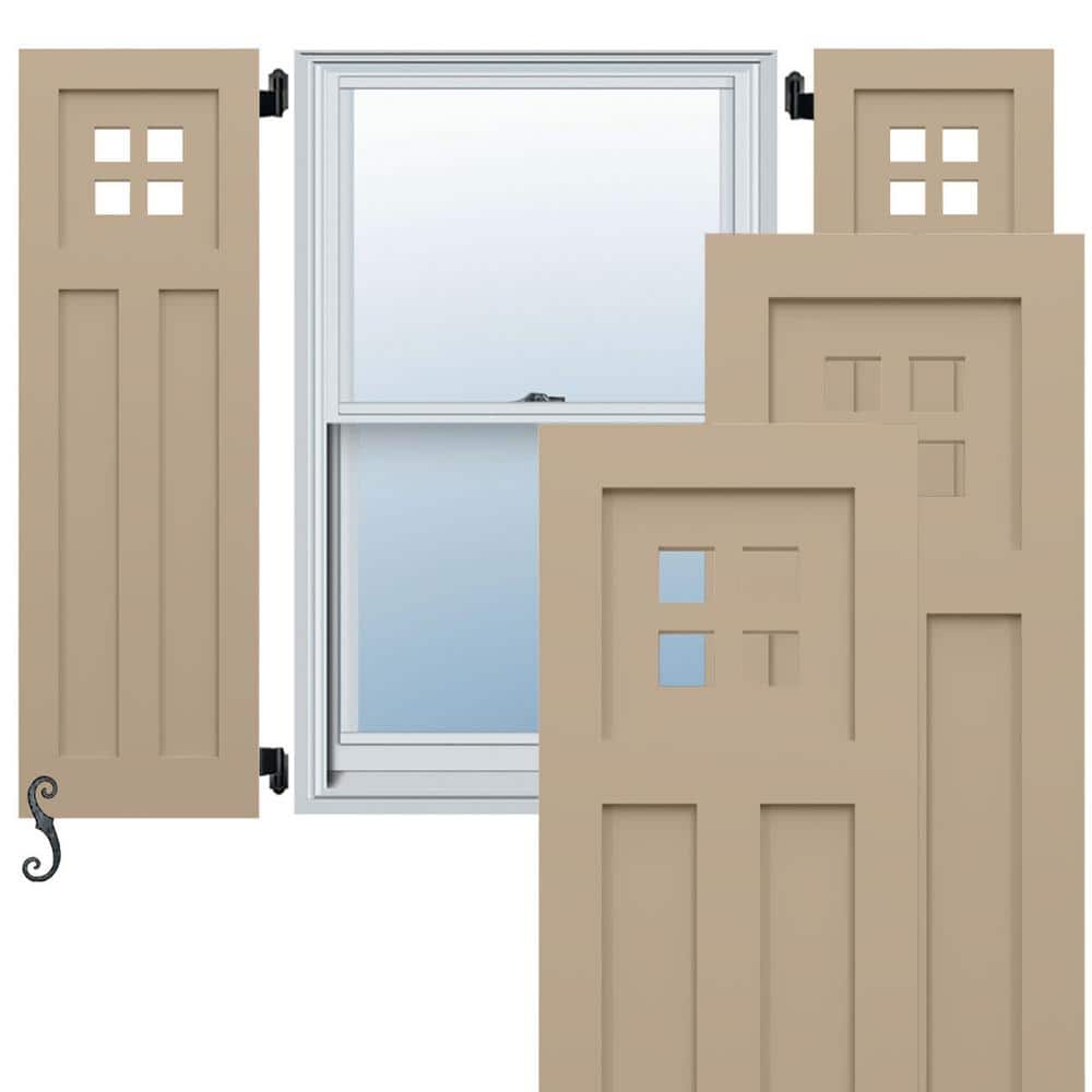 EnduraCore San Antonio Mission Style 15-in W x 67-in H Raised Panel Composite Shutters Pair in Primed price history on PriceWatchPro