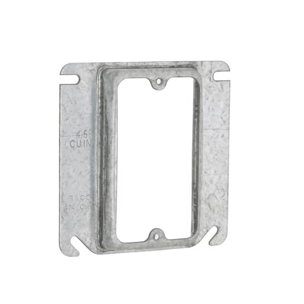 RACO 4 in. W Steel Metallic 1-Gang Single-Device Square Cover, 5/8 in.  Raised, 1-Pack 8768 - The Home Depot