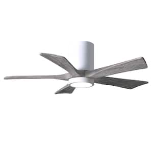 Irene 42 in. LED Indoor/Outdoor Damp Gloss White Ceiling Fan with Remote Control/Wall Control