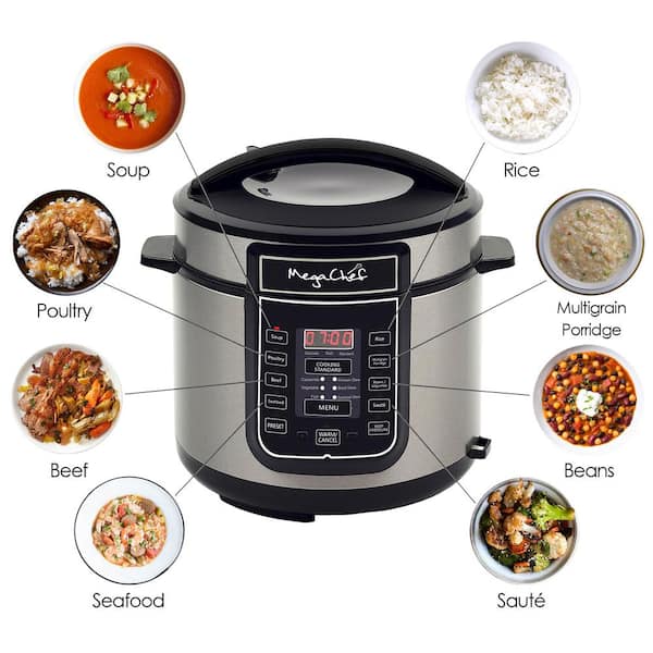 12 Qt. Black and Silver Electric Pressure Cooker with Automatic