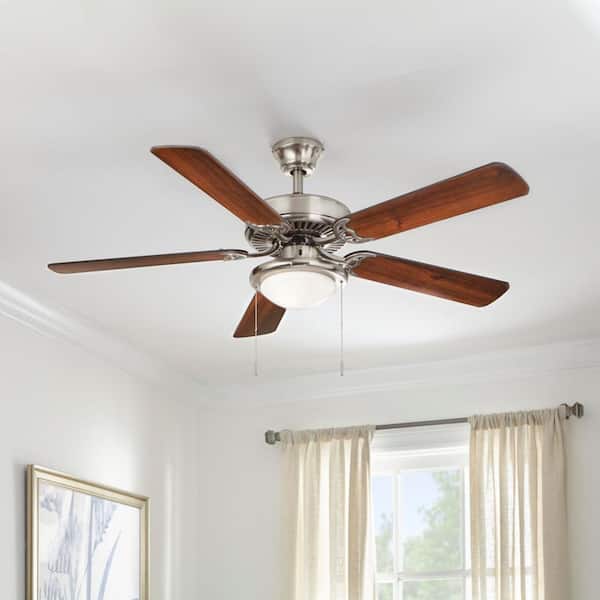 Hampton Bay Trice 52 in LED Brushed Nickel Ceiling Fan