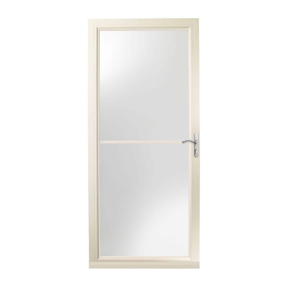 36 in. x 80 in. 3000 Series Almond Right-Hand Self-Storing Easy Install Alu
