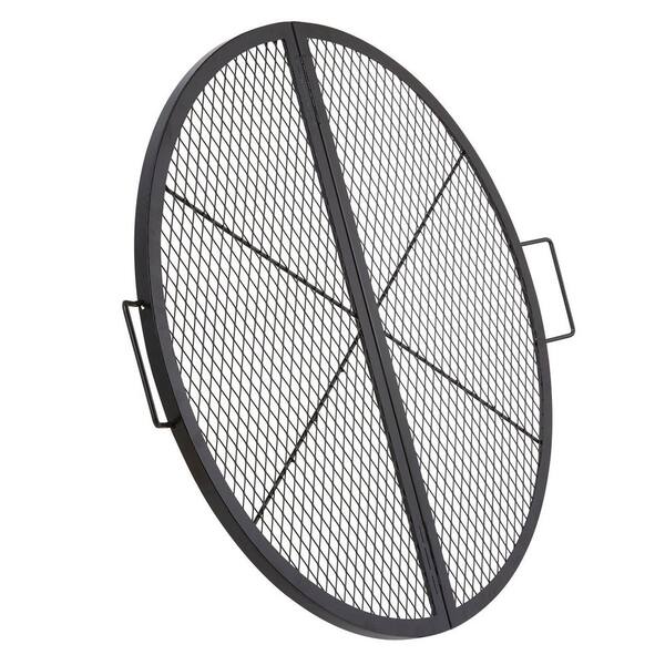 OGETFUUR 36 in. Round Foldable Grill Grate, Portable Steel