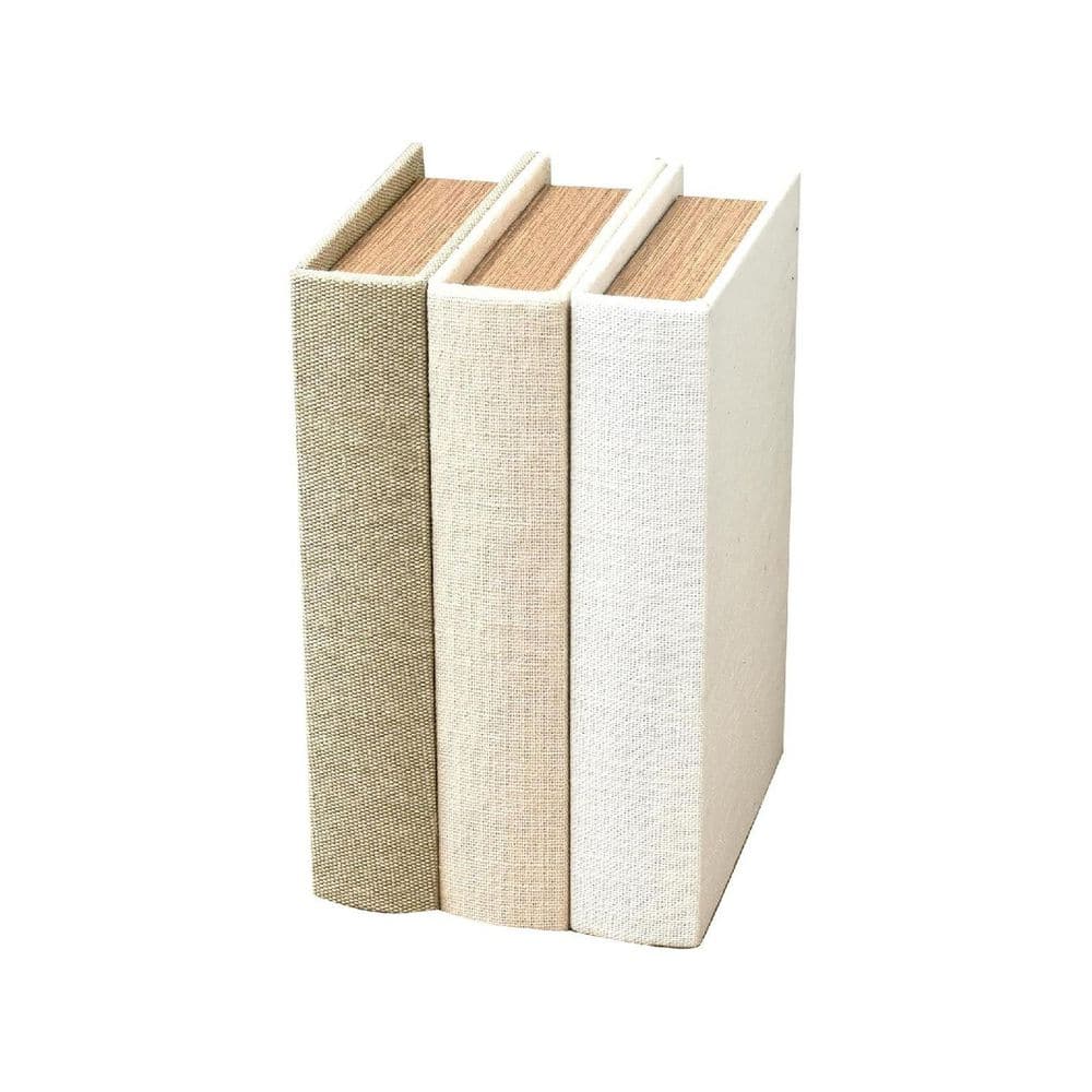 Multi-Colored 10 in. x 2 in. Wood Decorative Faux Book Boxes Set
