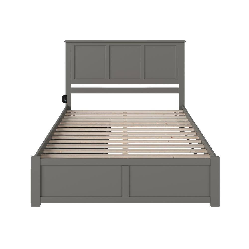 Madison Medium Stained Wood King Bed with Storage Drawers