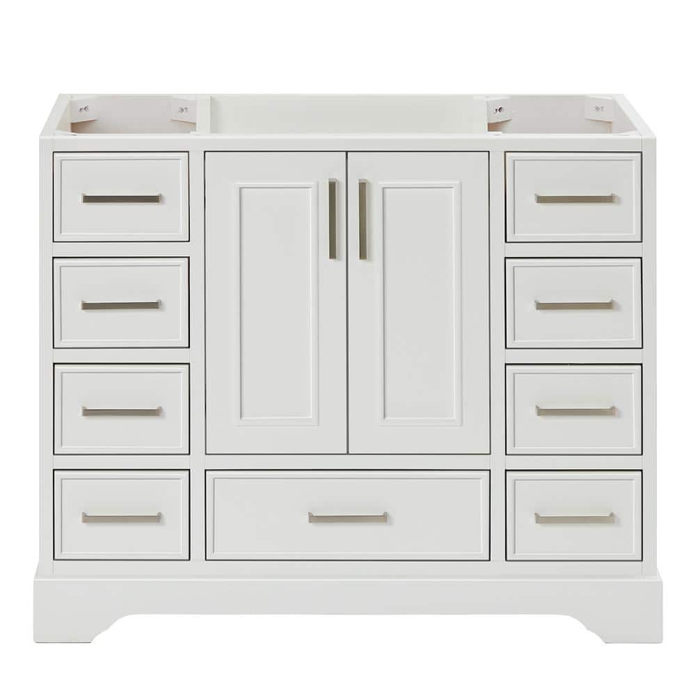 Stafford White Solid Wood 43" Freestanding Bathroom Vanity Cabinet