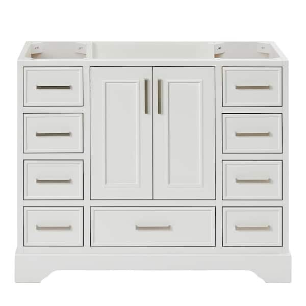 ARIEL Stafford 42.75 in. W x 21.5 in. D x 34.5 in. H Bath Vanity Cabinet without Top in White