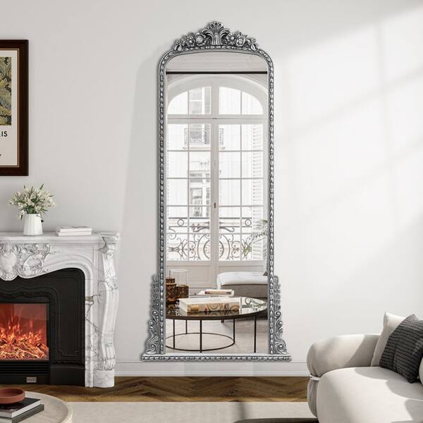 THKSHOUZ Silver 31.5 in. W x 70.8 in. H Rectangle Metal Full