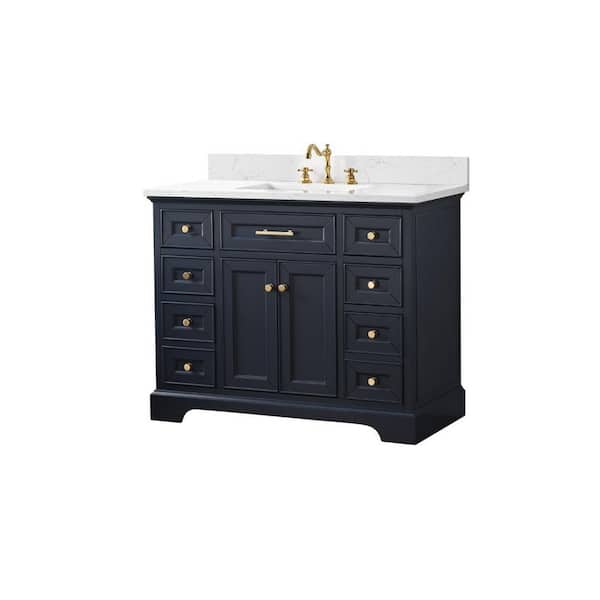 SUDIO Thompson 42 in. W x 22 in. D Bath Vanity in Indigo Blue with  Engineered Stone Top in Carrara White with White Sink Thompson-42IB - The  Home Depot