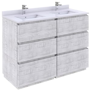 Formosa 46 in. W x 20 in. D x 34.1 in. H Modern Double Bath Vanity Cabinet without Top in Rustic White