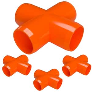 1 in. Furniture Grade PVC Cross in Orange (4-Pack)