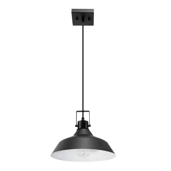 Globe Electric Sutton 1-Light Matte Black Indoor Pendant Lighting with Textured Socket