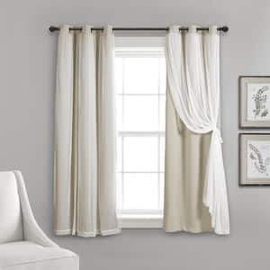 Grommet 38 in. W x 45 in. L Sheer Panels With Insulated Blackout in Lining Wheat Set