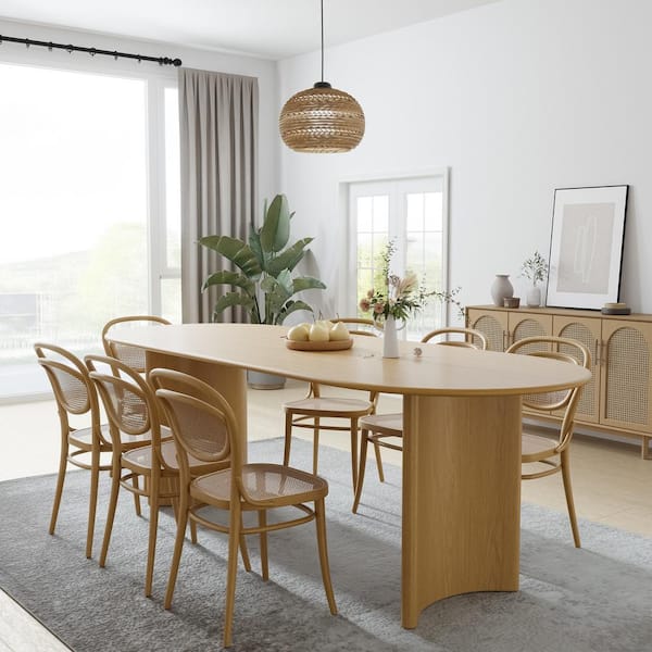 Dovelina Haiden Modern Oval Oak Wood Top Natural Wood Color Dovelina Haiden Modern Oval Oak Wood Top Natural Wood Color