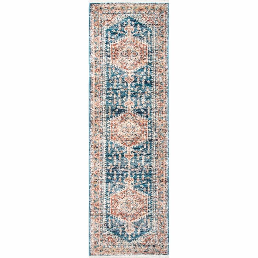 Harley Barbed Mast Medallion Blue 2 ft. x 10 ft. Runner Rug price history on PriceWatchPro