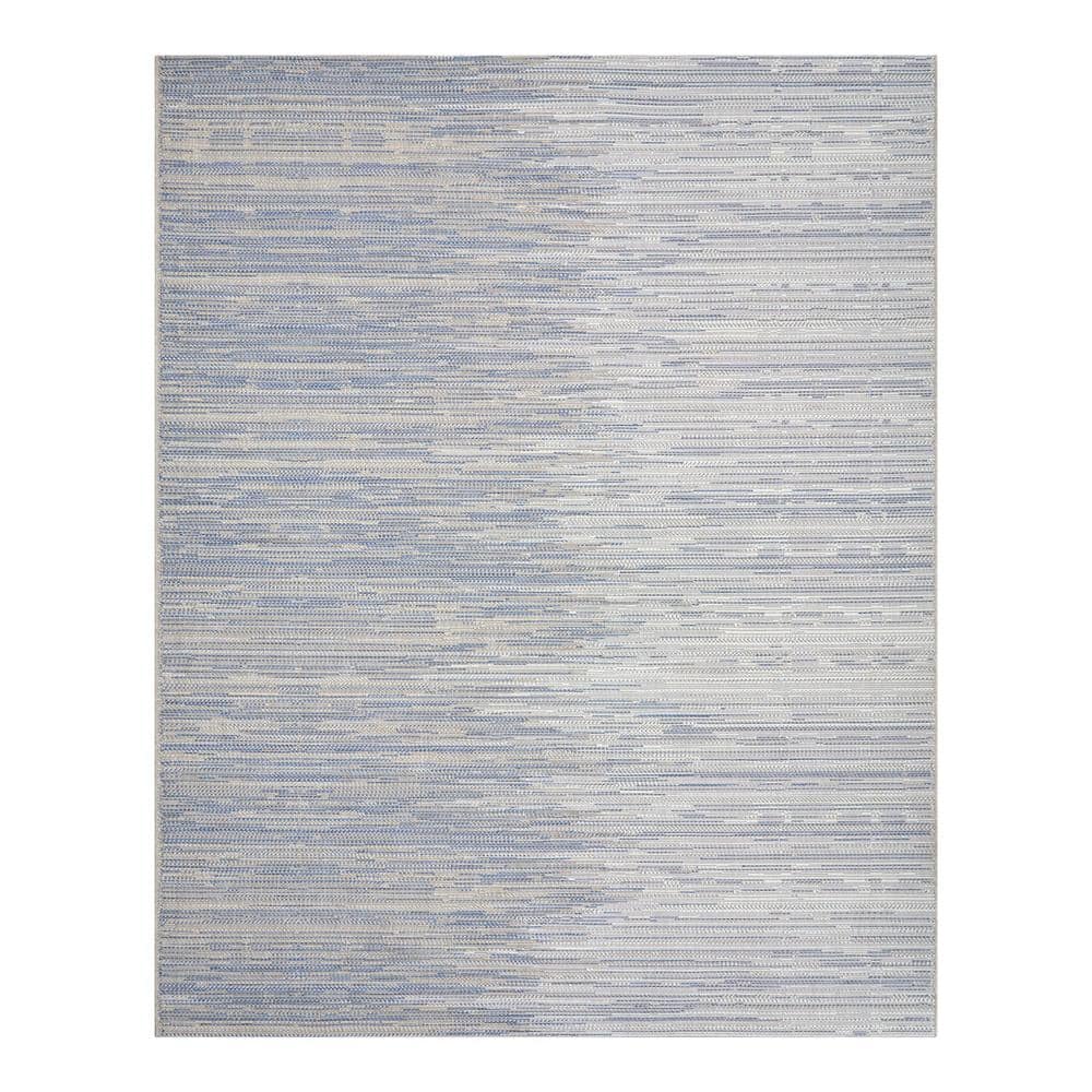 Cabot Blue and Beige Flatweave Synthetic 5' x 7' Area Rug