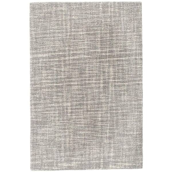 Crosshatch Hand Micro Hooked Wool Dove Grey 5 ft. x 8 ft. Indoor Area Rug