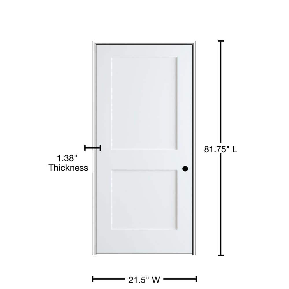 Primed White MDF 2-Panel Shaker Interior Door
