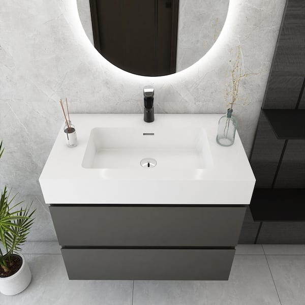 30 in. W x 18 in. D x 25 in. H Single Sink Wall Mounted Bath